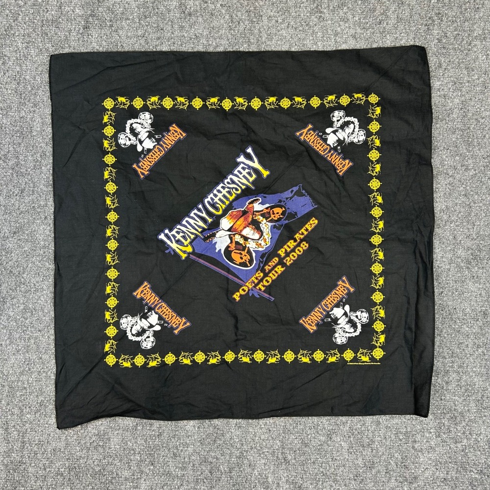 Kenny Chesney Poets and Pirates Tour 2008 Bandana Black Official Concert Merch